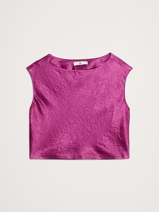 Crinkle Satin Cropped Top Product Image