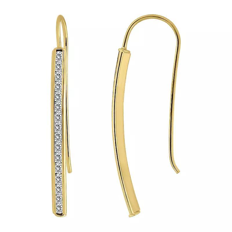Aleure Precioso Linear Pave Bar Drop Earrings, Women's, Sterling Product Image