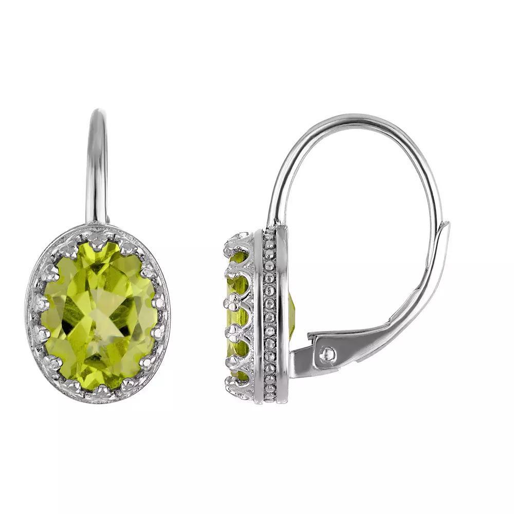 Designs by Gioelli Sterling Silver Gemstone Leverback Earrings, Women's, Cr White Blue Product Image