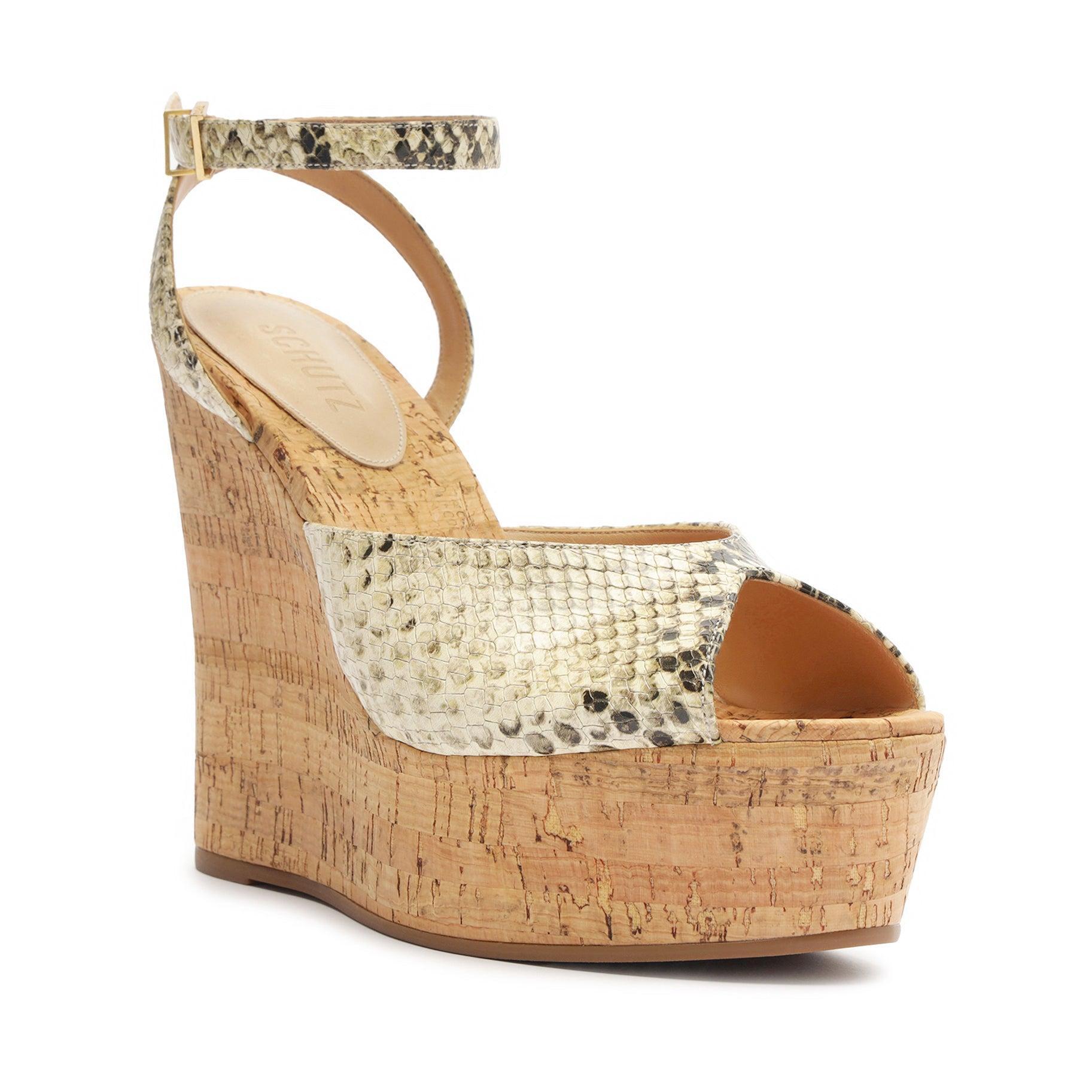 Neith Snake-Embossed Leather Sandal Product Image