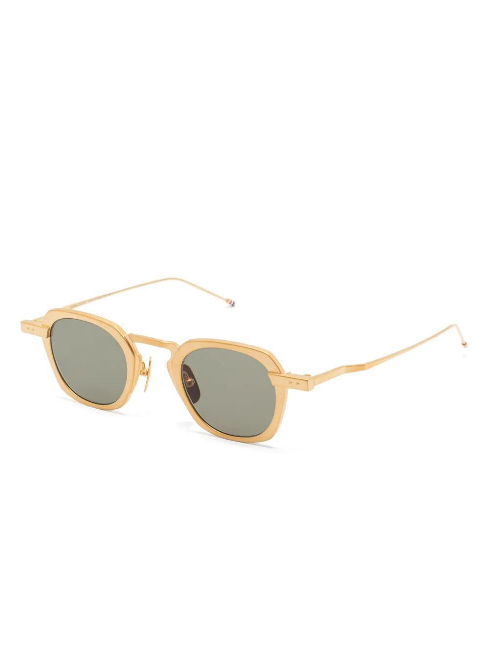 THOM BROWNE Geometric-frame Sunglasses In Gold Product Image