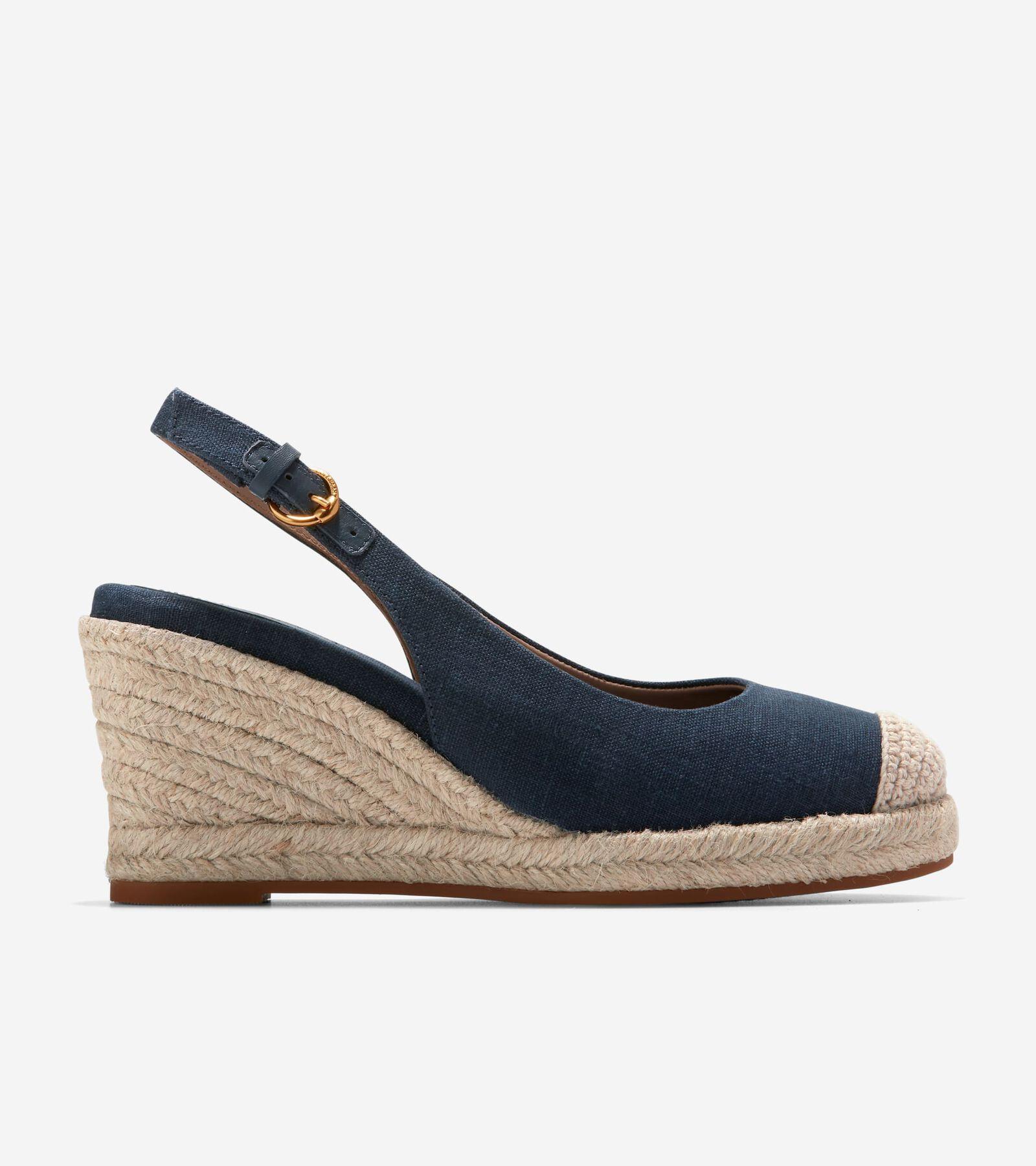 Cole Haan Womens Slip On Slingback Espadrille Wedge Pumps Product Image