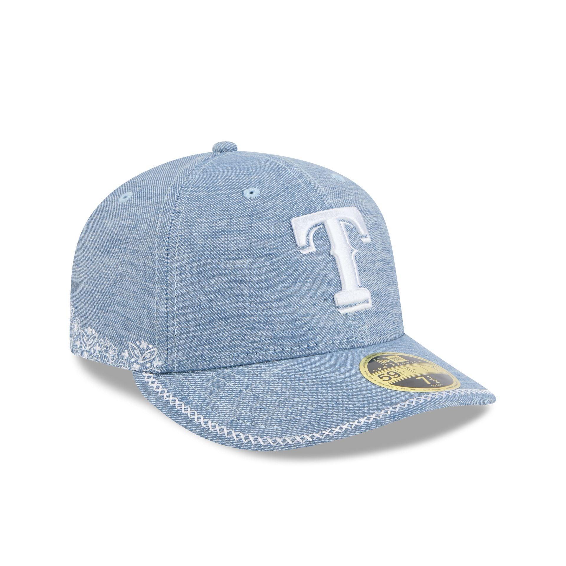 Texas Rangers Hand Stitched Chambray Low Profile 59FIFTY Fitted Hat Male Product Image