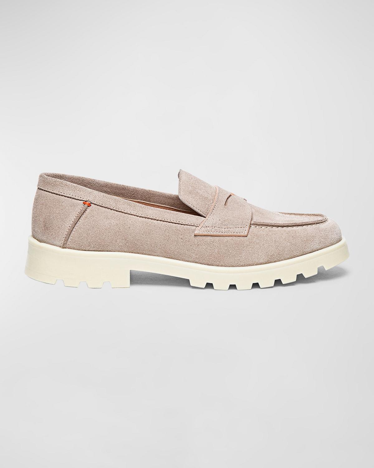 Womens Suede Platform Penny Loafers Product Image