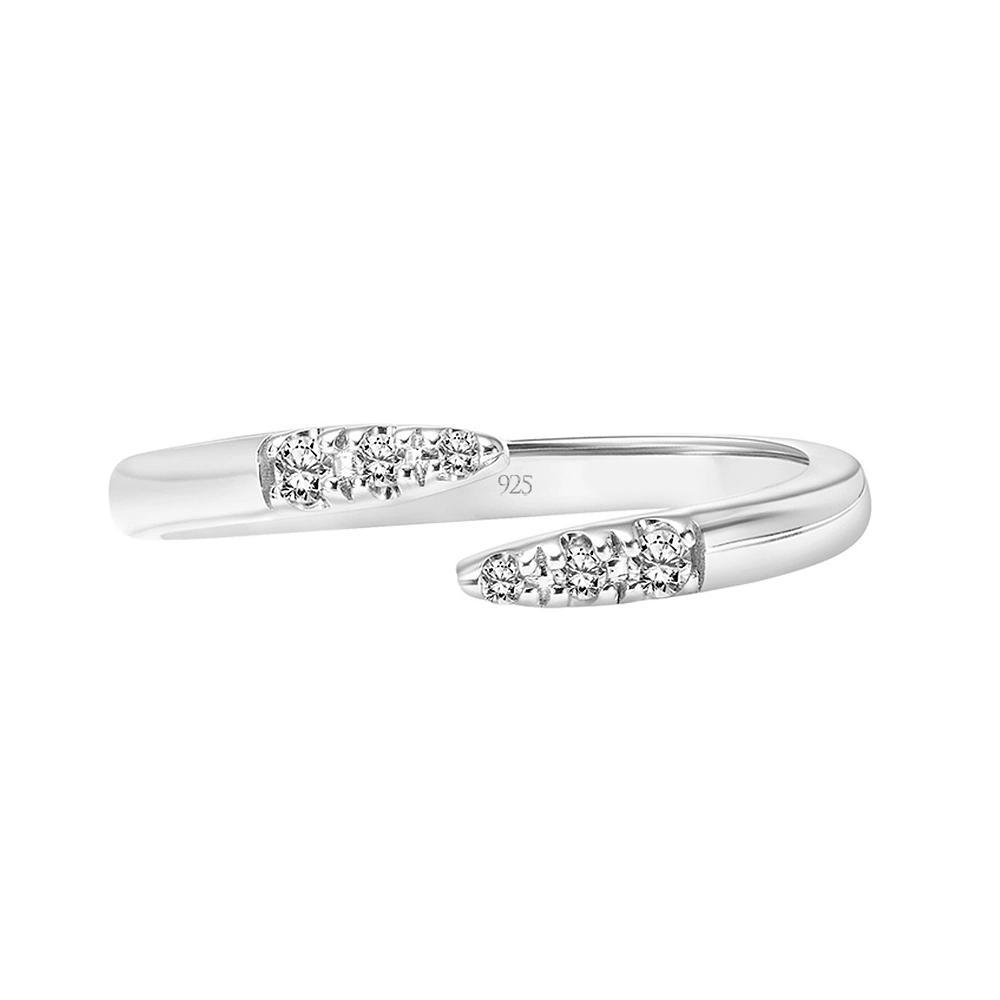 Love Always Sterling Silver Diamond-Accent Open Bypass Ring, Women's, Size: 9 Product Image