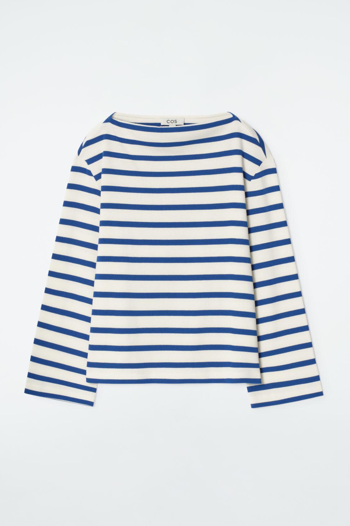 STRIPED BOAT-NECK TOP Product Image