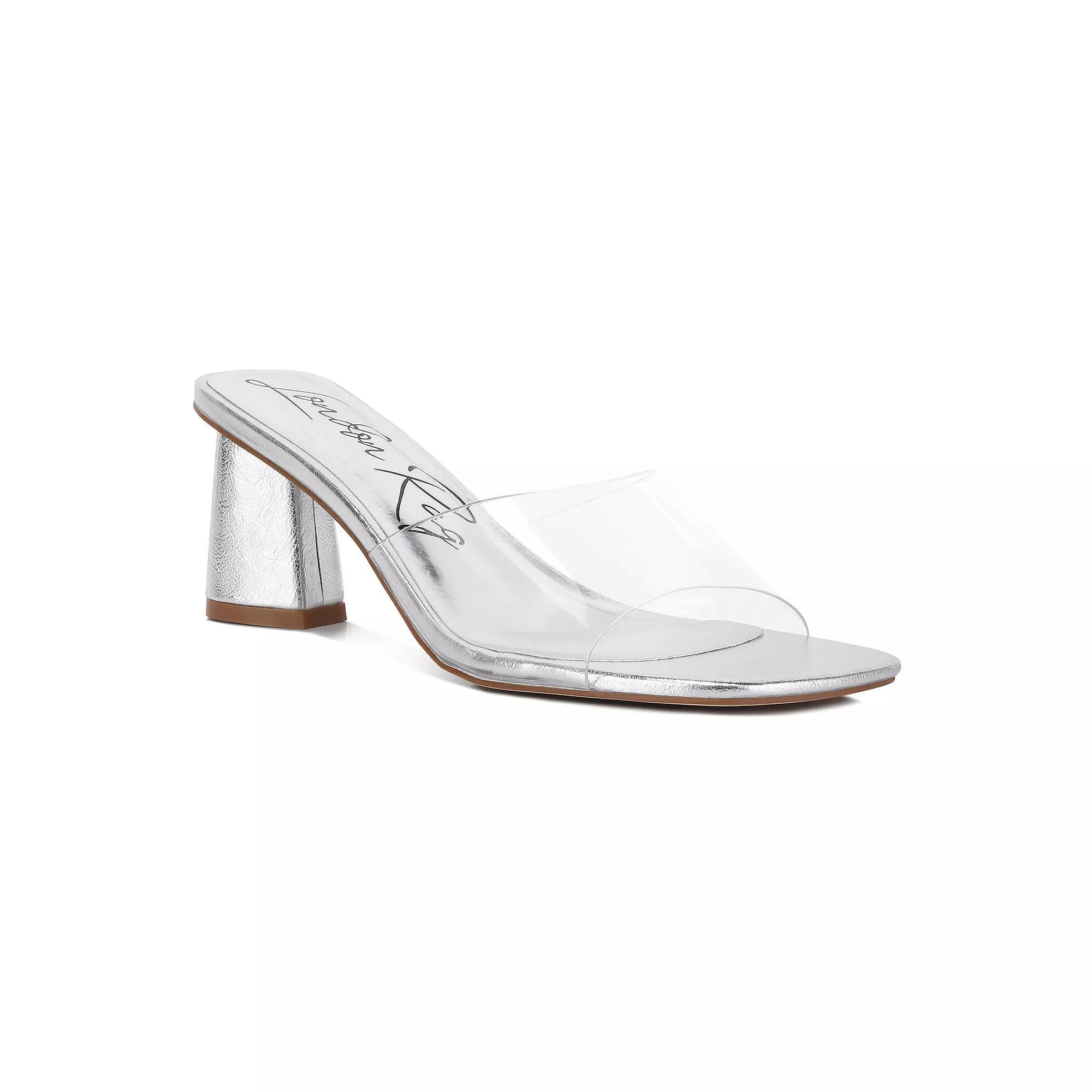 London Rag Clear Flirt Women's Clear Strap Heeled Sandals, Size: 6, Pink Product Image