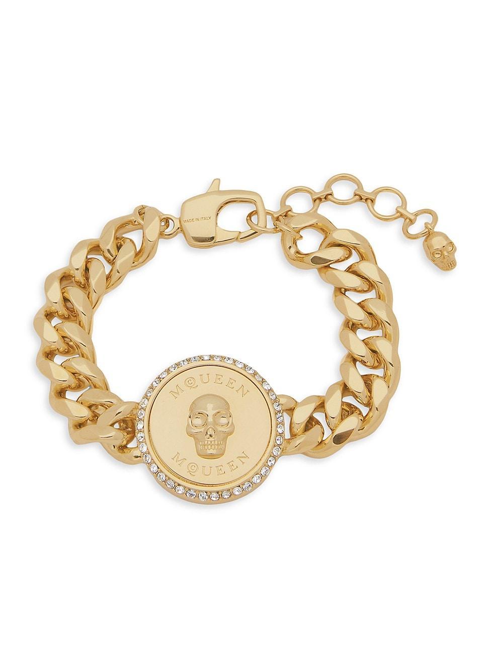 Womens Sovereign Goldtone & Crystal Skull Bracelet Product Image
