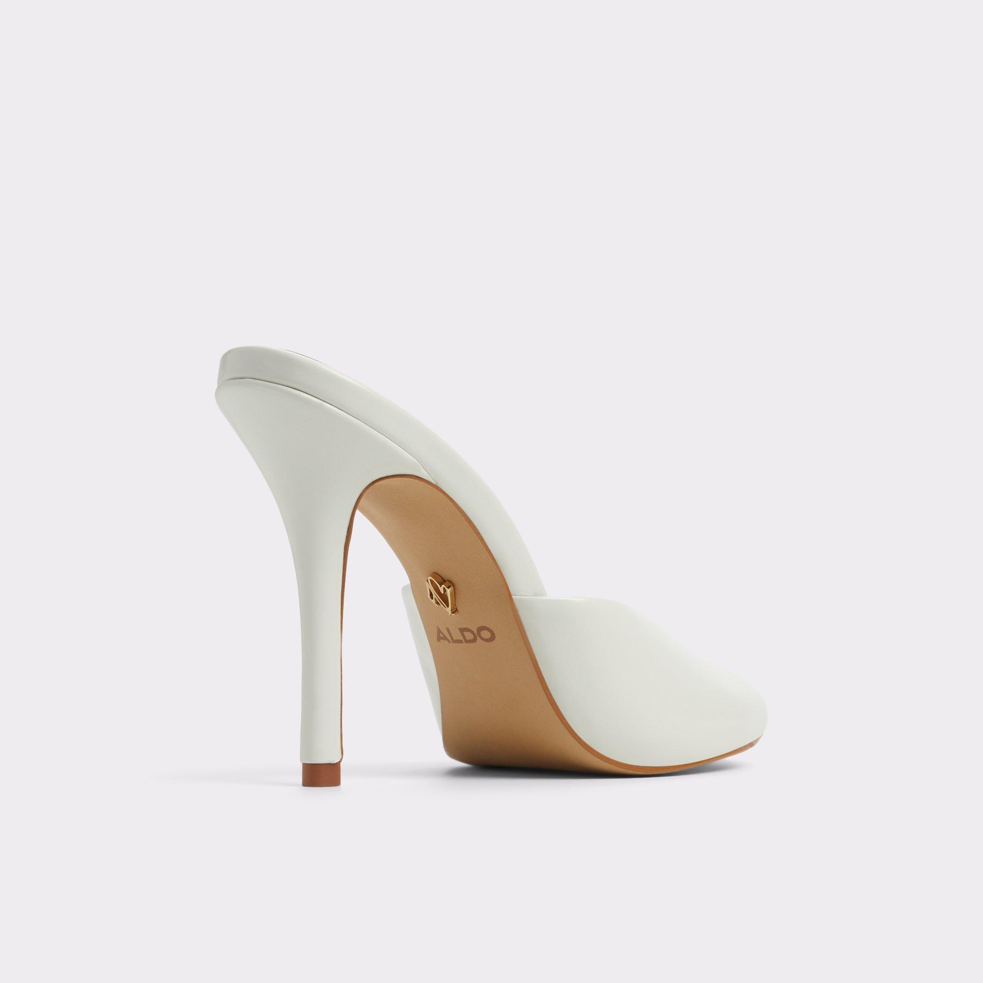 ALDO Fidelia - Women's Heeled Mules Sandals - White, Size 6 Product Image