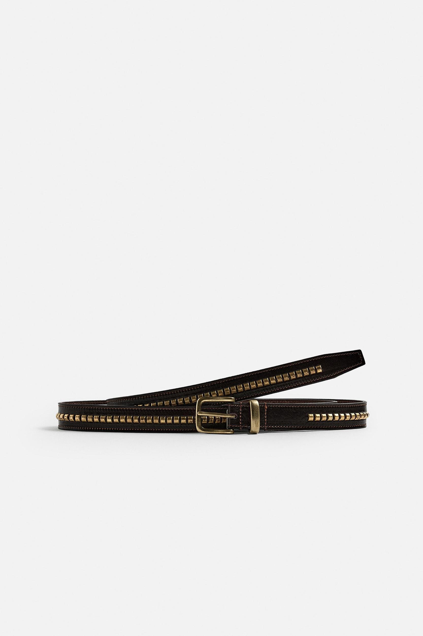 STUDDED LEATHER BELT Product Image