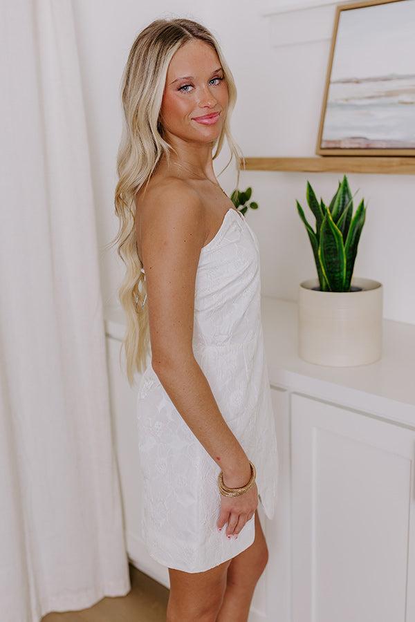 Graceful Appearance Jacquard Mini Dress in White Product Image