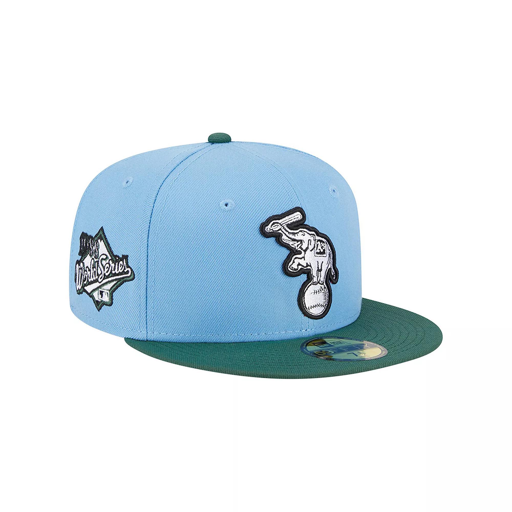 Men's New Era  Sky Blue/Cilantro Oakland Athletics 1988 World Series 59FIFTY Fitted Hat, Size: 7 3/4, Light Product Image