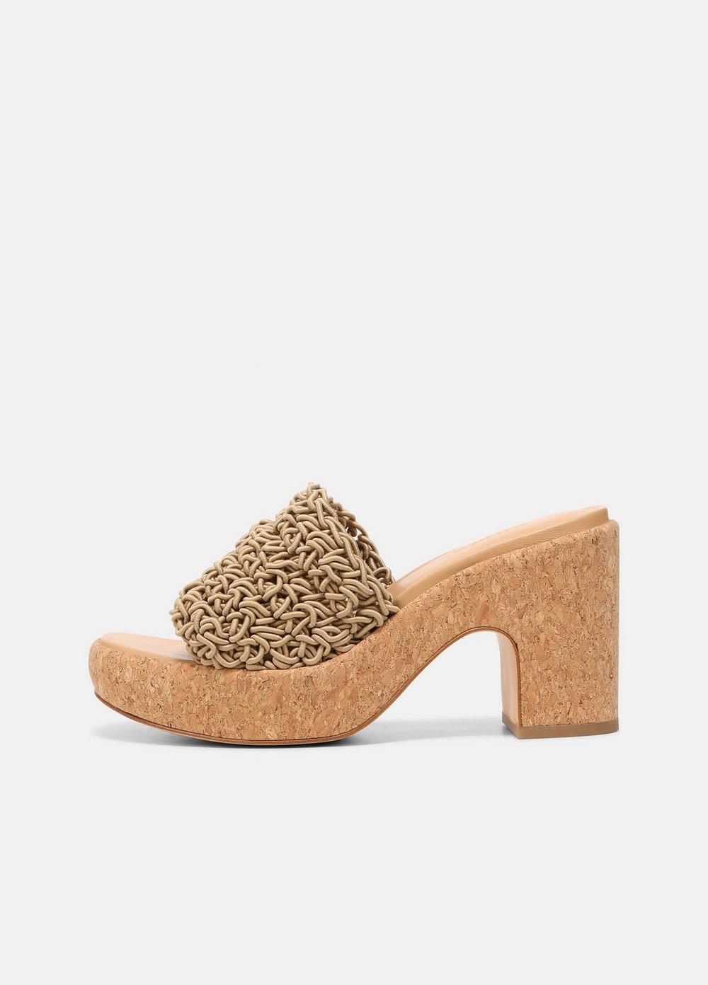 Womens Nicki Crochet Platform Sandal, Sand, Size 9.5 Vince Product Image