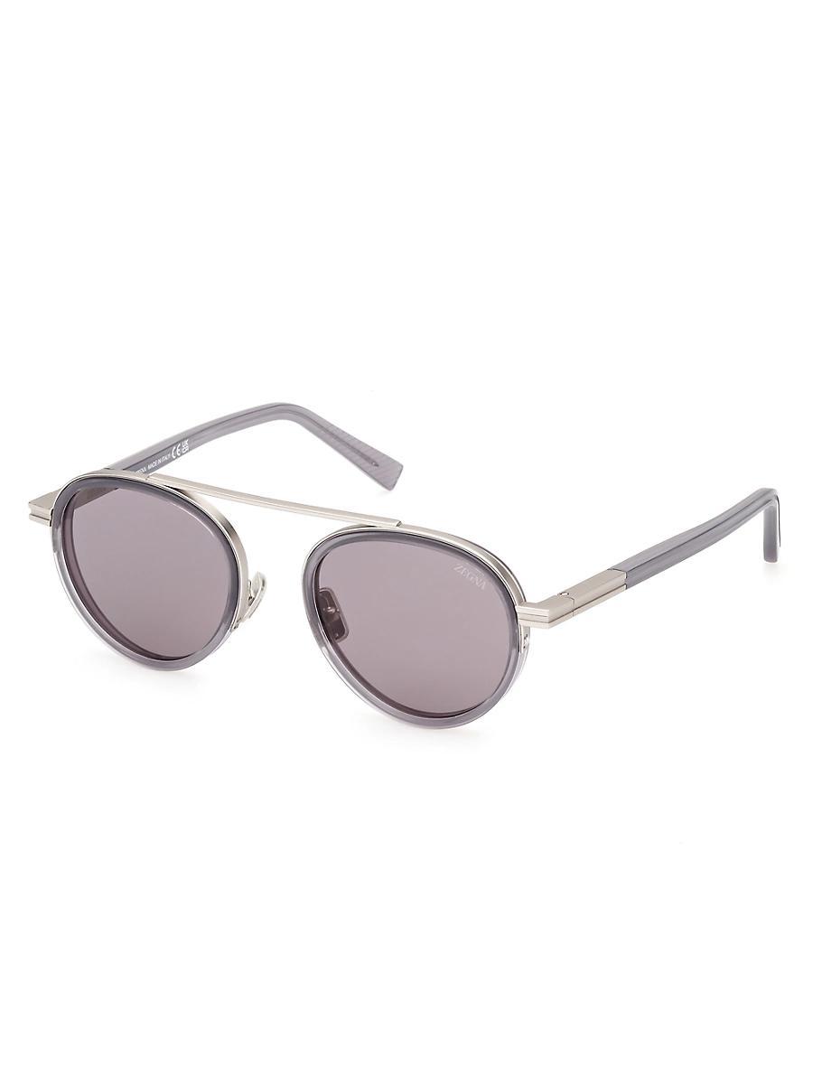 Mens ORIZZONTE II Metal-Acetate Round Sunglasses Product Image