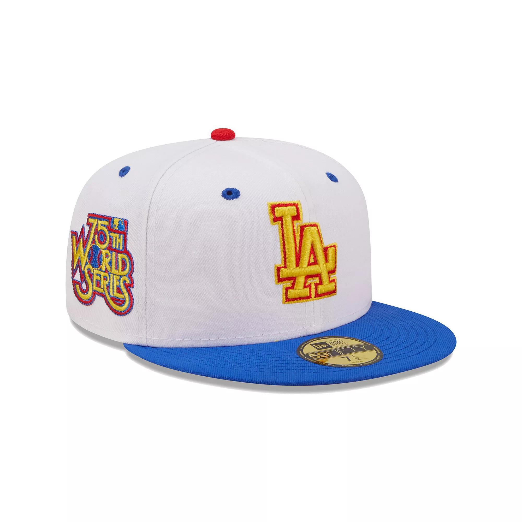 Men's New Era White/Royal Los Angeles Dodgers 75th World Series Cherry Lolli 59FIFTY Fitted Hat, Size: 8 Product Image