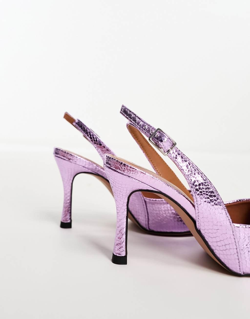 ASOS DESIGN Wide Fit Samber slingback stiletto heels Product Image