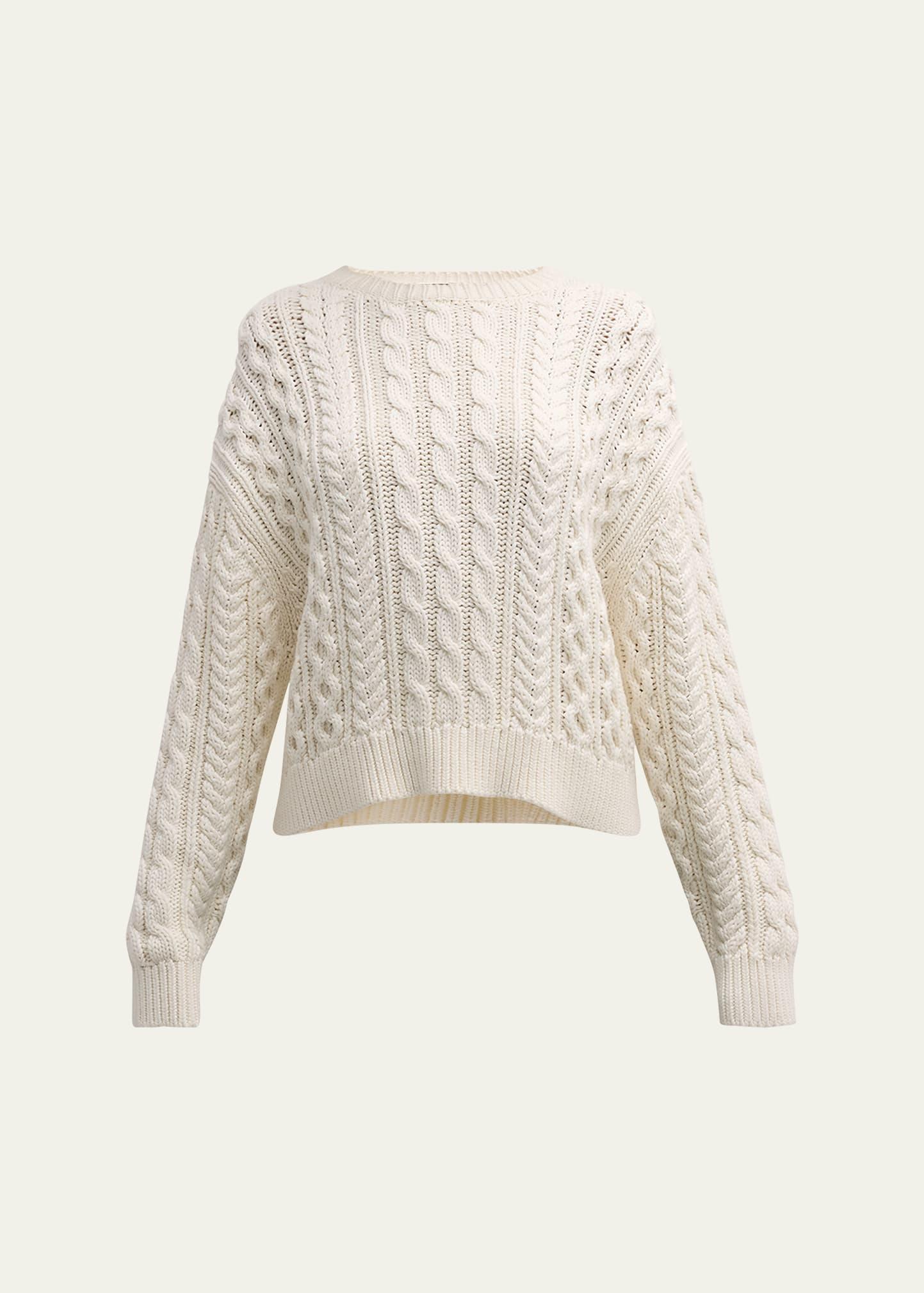 Womens Rory Cotton Cable-Knit Sweater Product Image