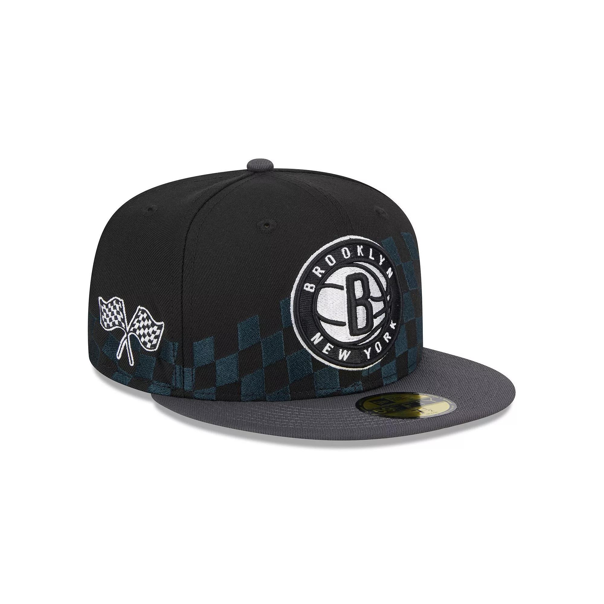 Men's New Era Black Brooklyn Nets 2024 NBA All-Star Game Rally Drive Checkerboard 59FIFTY Crown Fitted Hat, Size: 7 1/2 Product Image