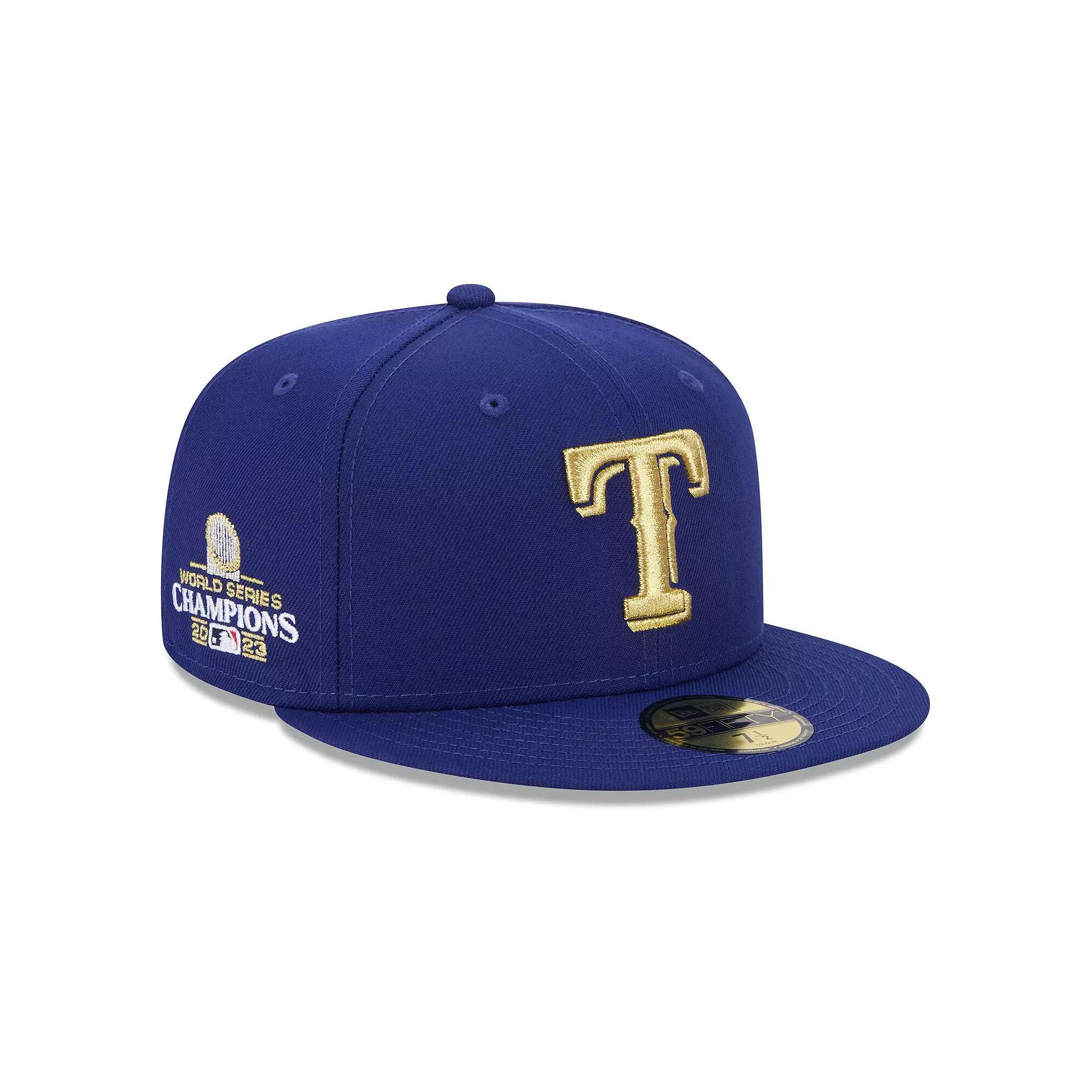 Men's New Era  Royal Texas Rangers 2024 Gold Collection 59FIFTY Fitted Hat, Size: 8, Blue Product Image