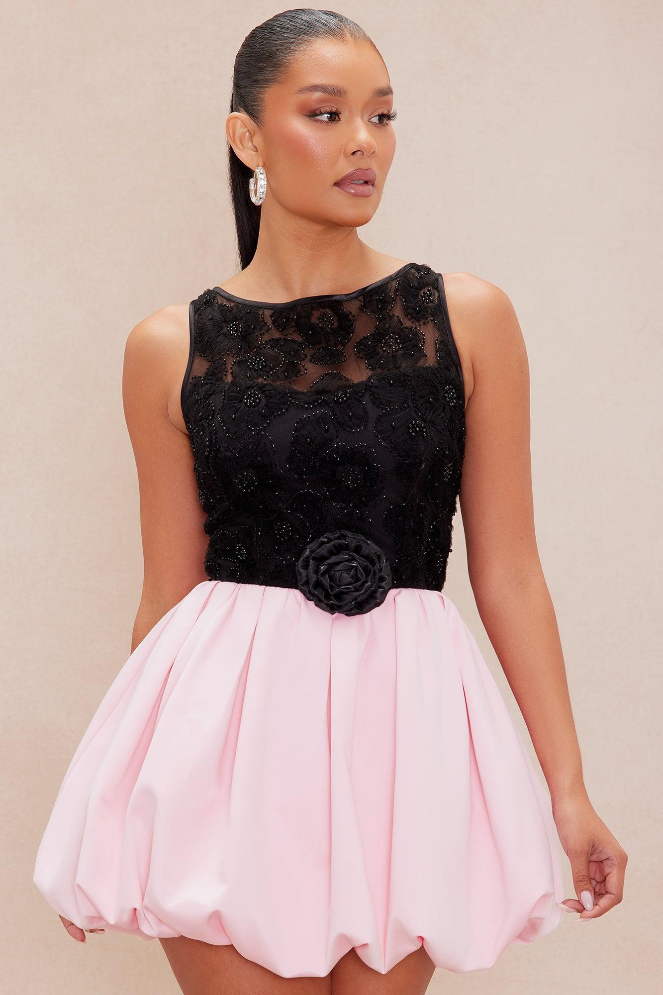 Teagan Embroidered Dress - Black/combo Product Image