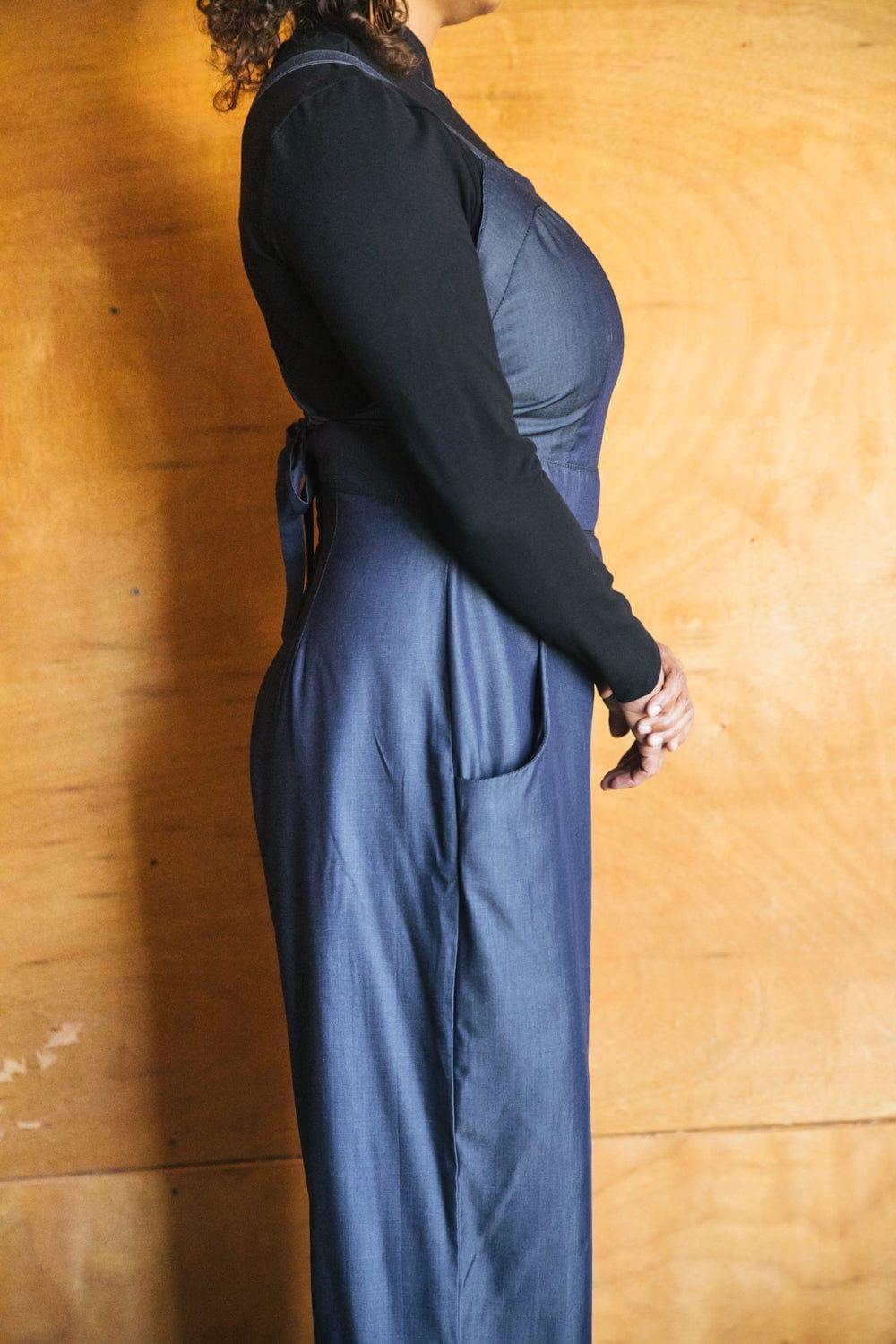 Yolked Juniper Jumpsuit in Denim Tencel Product Image