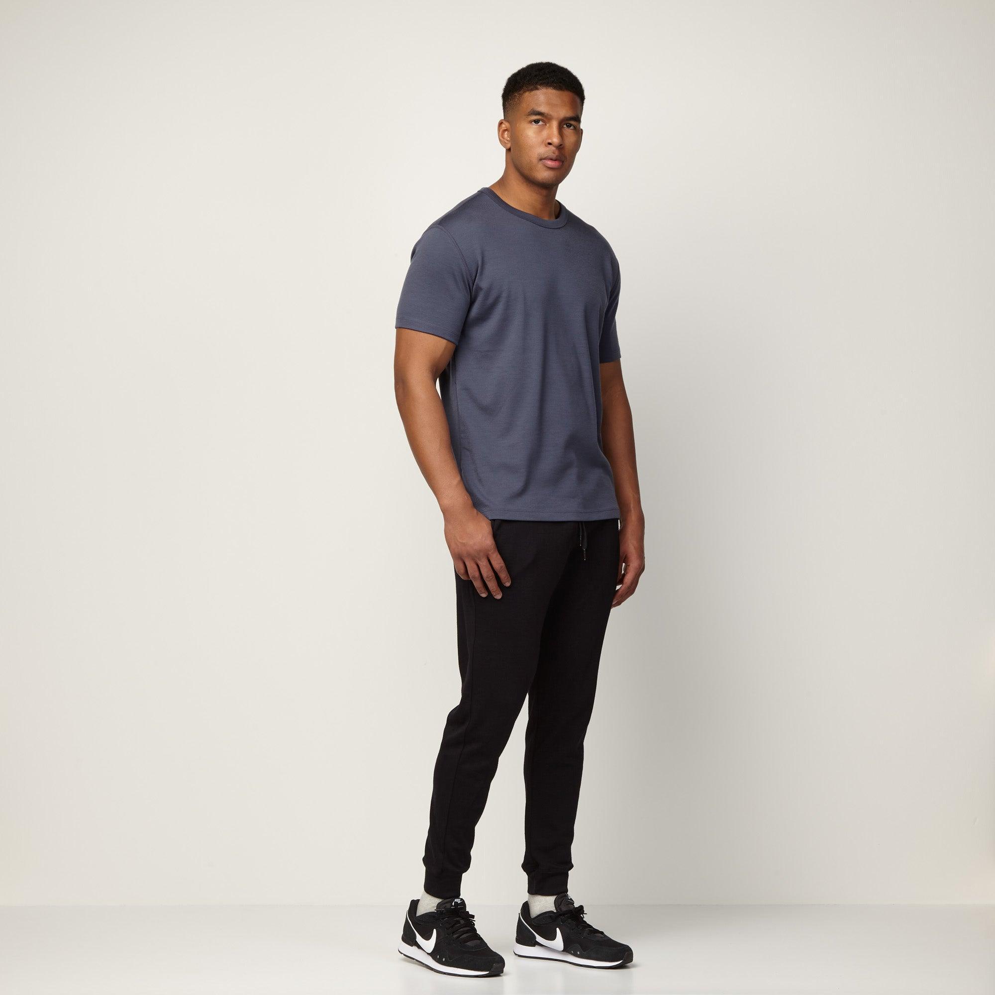 Merino Wool Interlock Knit Jogger | Black Product Image
