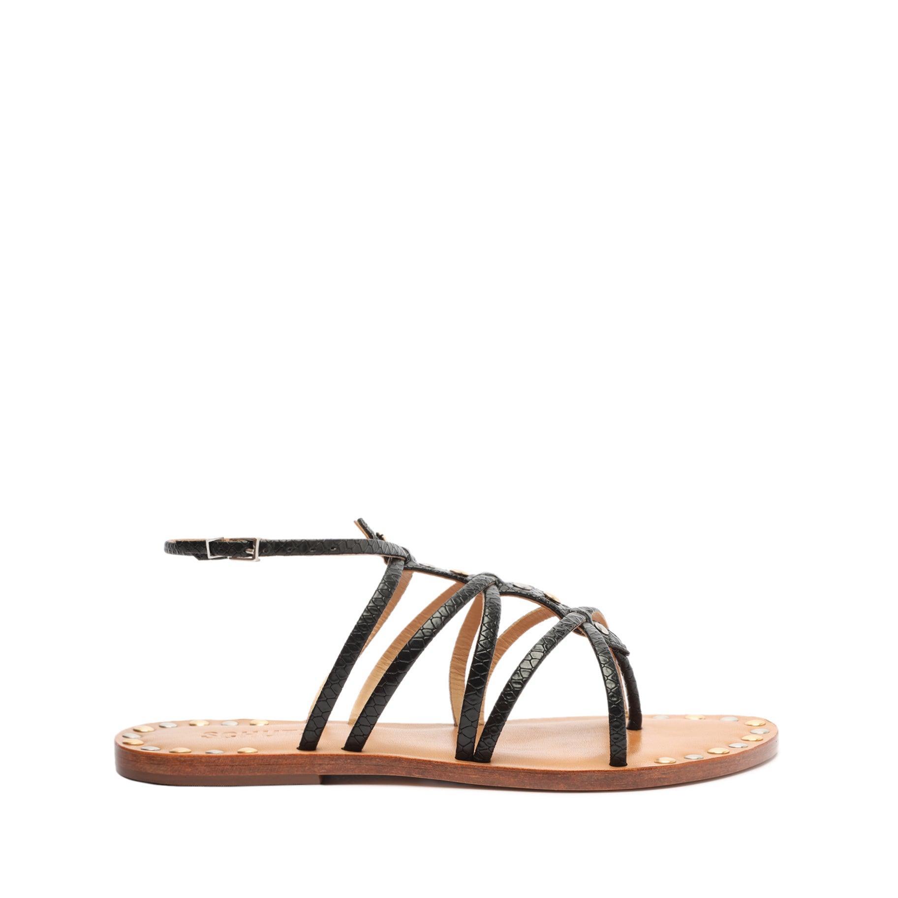 Malaya Casual Snake-Embossed Leather Sandal Product Image
