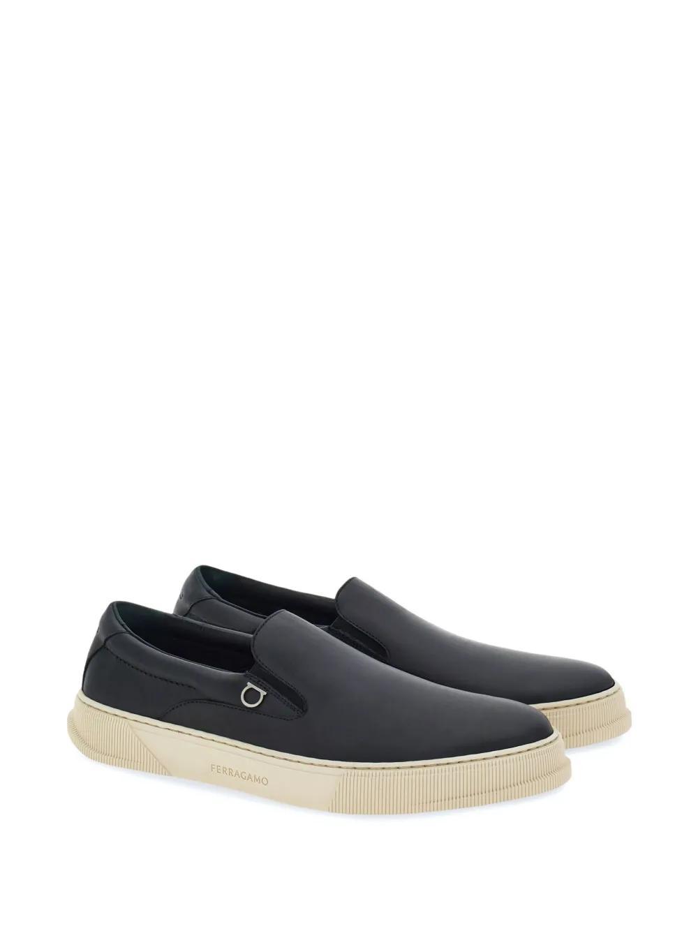 Gancini-plaque leather sneakers  Product Image
