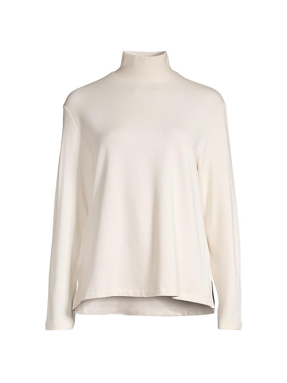 Majestic Filatures French Terry Mock Neck Top Product Image