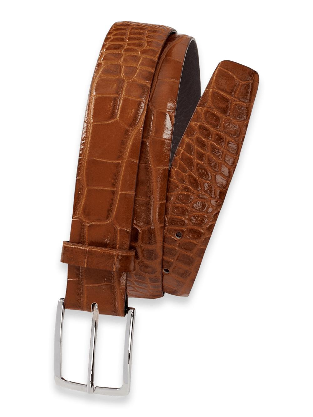 Crocodile Embossed with Changeable Buckle Belt - Navy Product Image