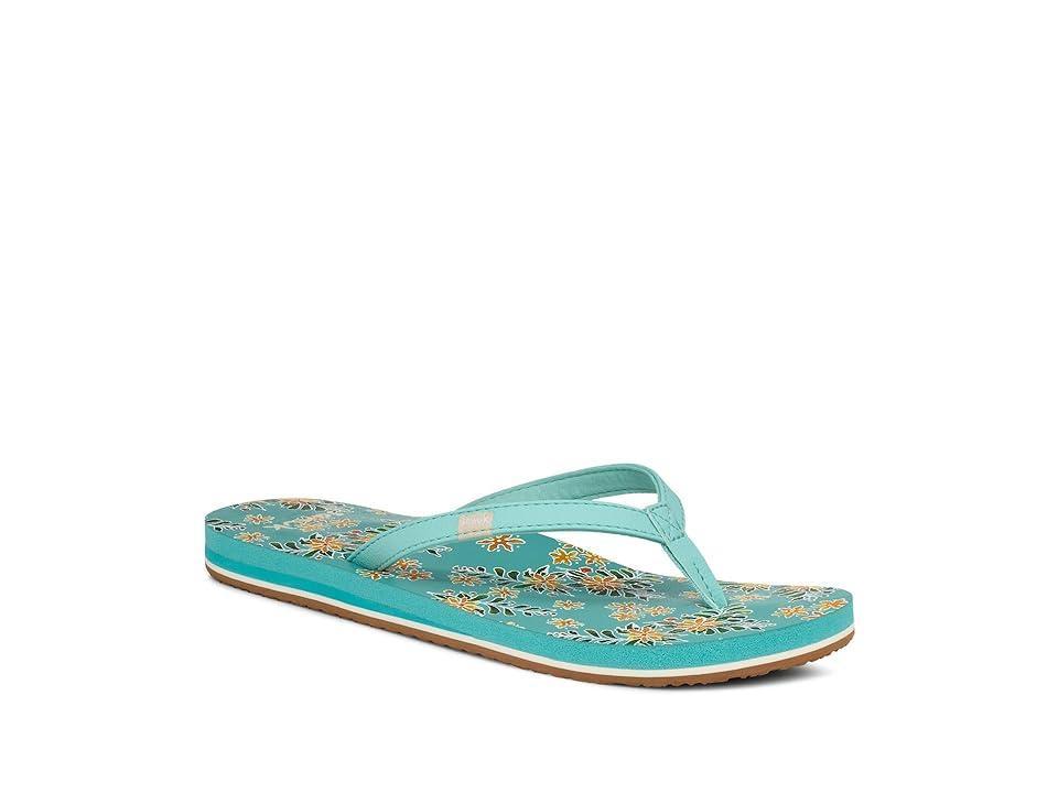 Sanuk Yoga Joy Vintage Floral (Aqua Splash) Women's Shoes Product Image