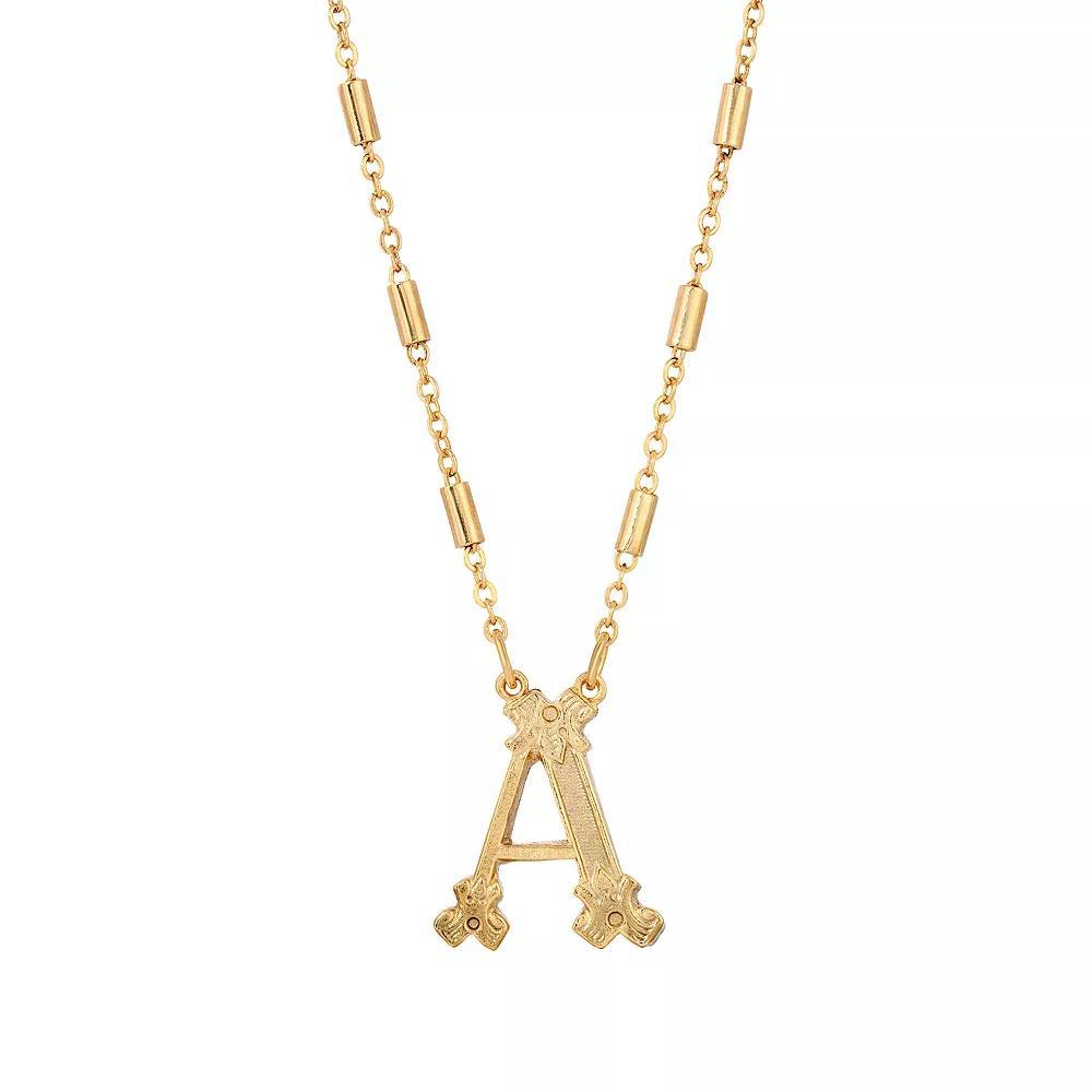 1928 Gold Tone Initial Necklace, Womens, Yellow L Product Image