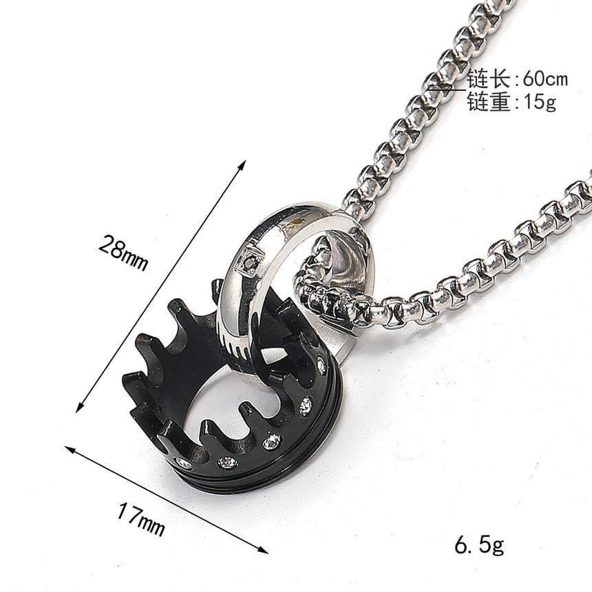 Crown Rhinestone Stainless Steel Pendant / Necklace / Set Product Image