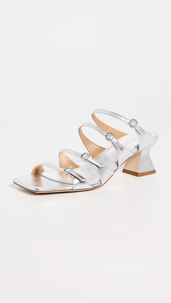 AEYDE Eanna Laminated Nappa Leather Silver Sandals | Shopbop Product Image