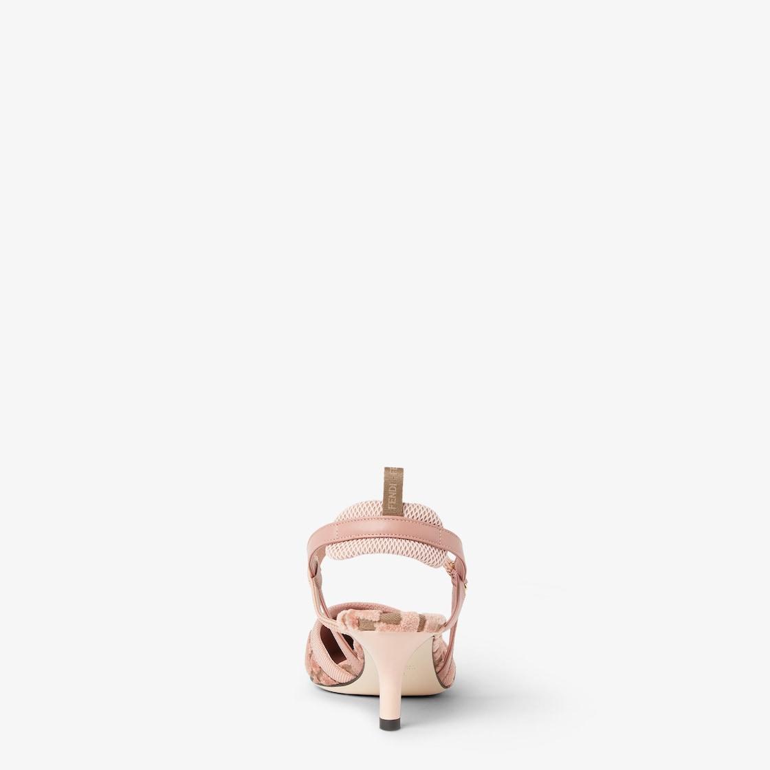 Colibrì LiteMedium-heeled slingbacks in pink FF fabric Product Image