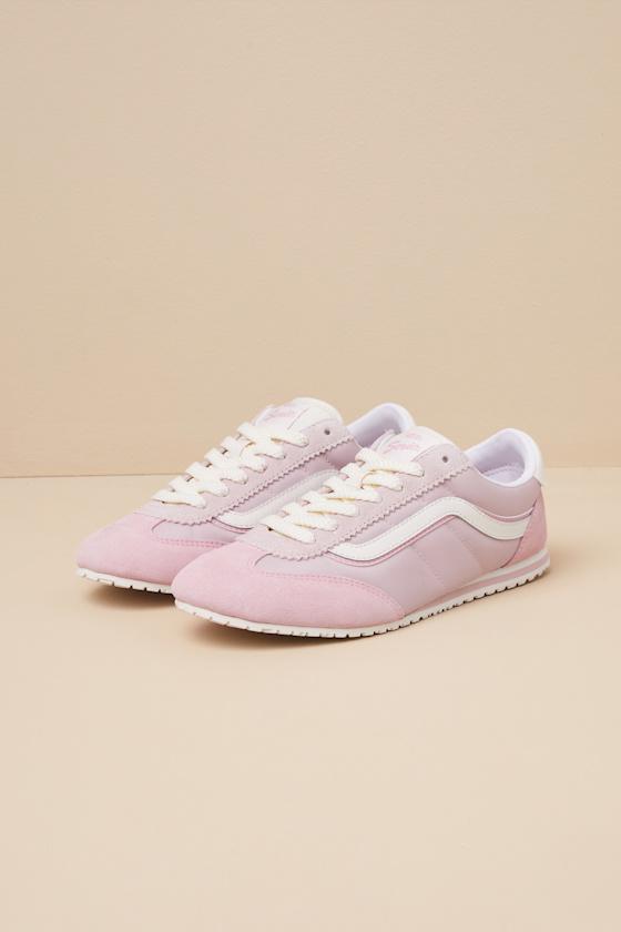 Super Lowpro Sepia Rose Suede Leather Sneakers Product Image