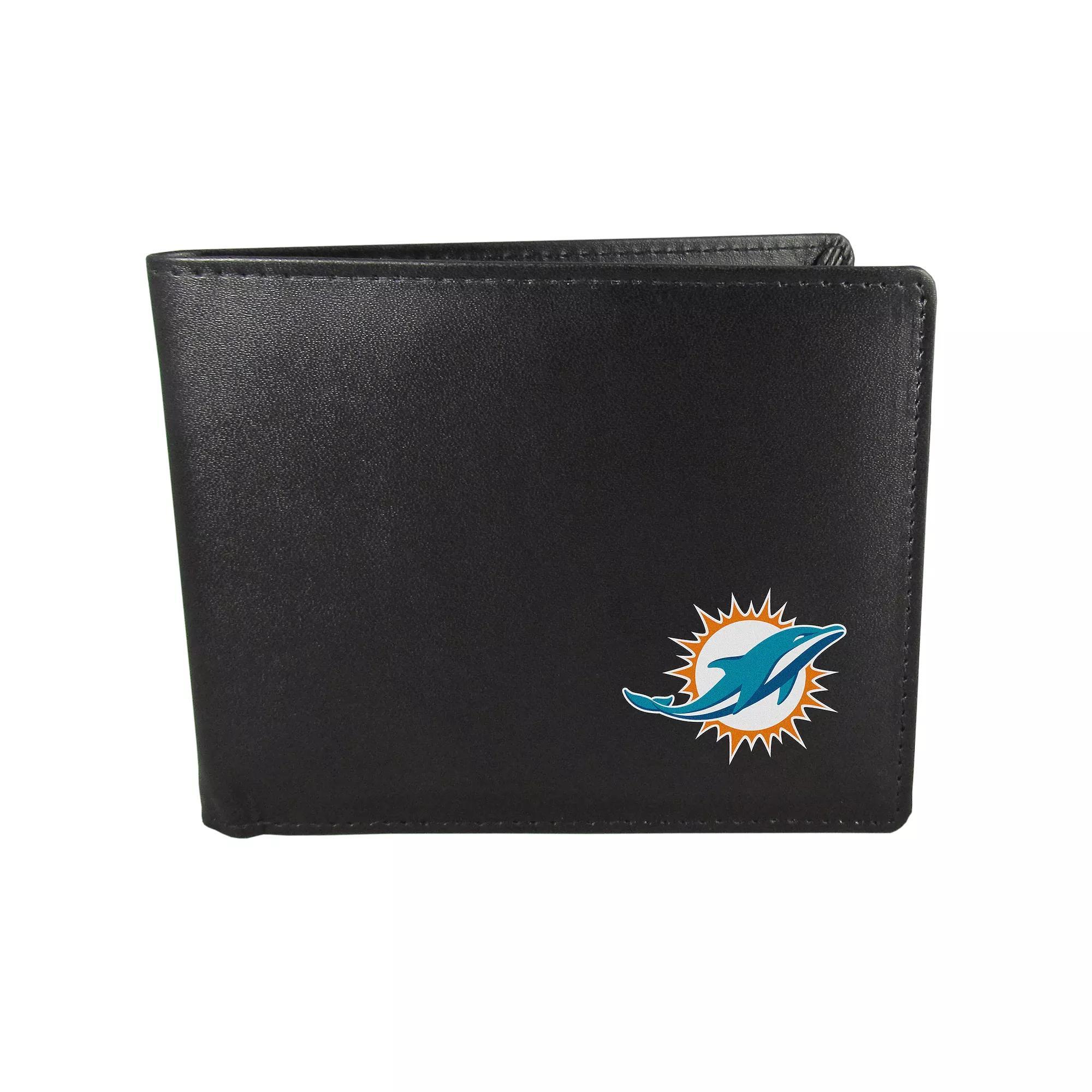 Men's Miami Dolphins Logo Bi-Fold Wallet, Black Product Image