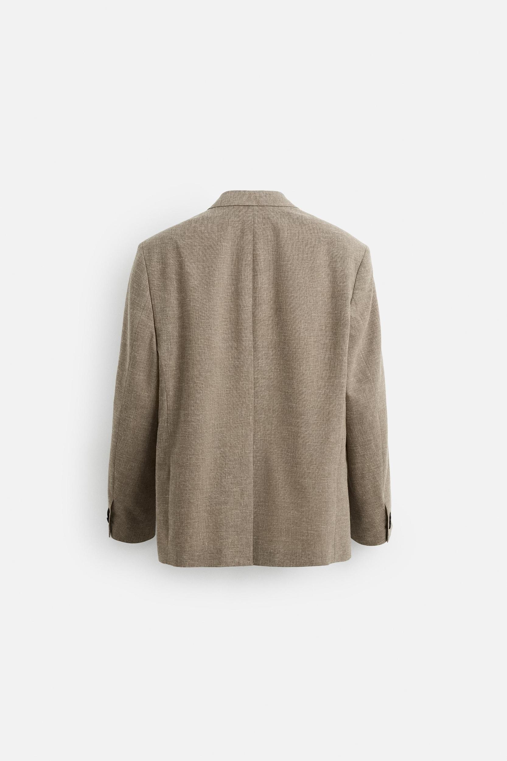 DOUBLE BREASTED TEXTURED WEAVE JACKET Product Image