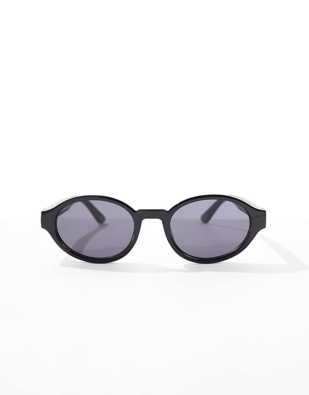 ASOS DESIGN oval sunglasses in black Product Image