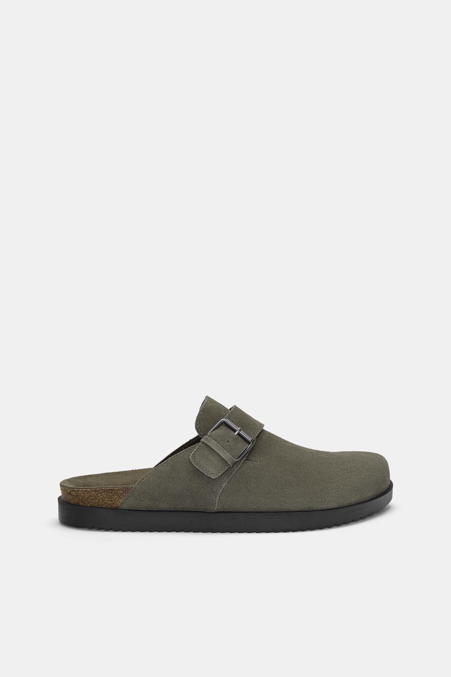 Leather clogs with buckle Product Image