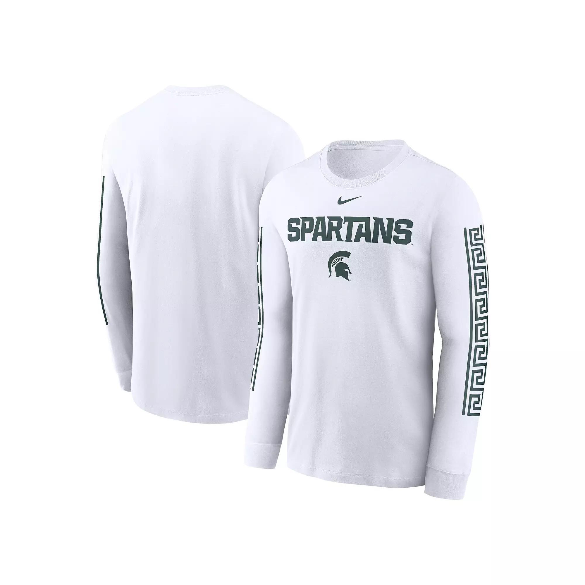 Men's Nike White Michigan State Spartans Local Spirit Slogan Long Sleeve T-Shirt, Size: Large Product Image