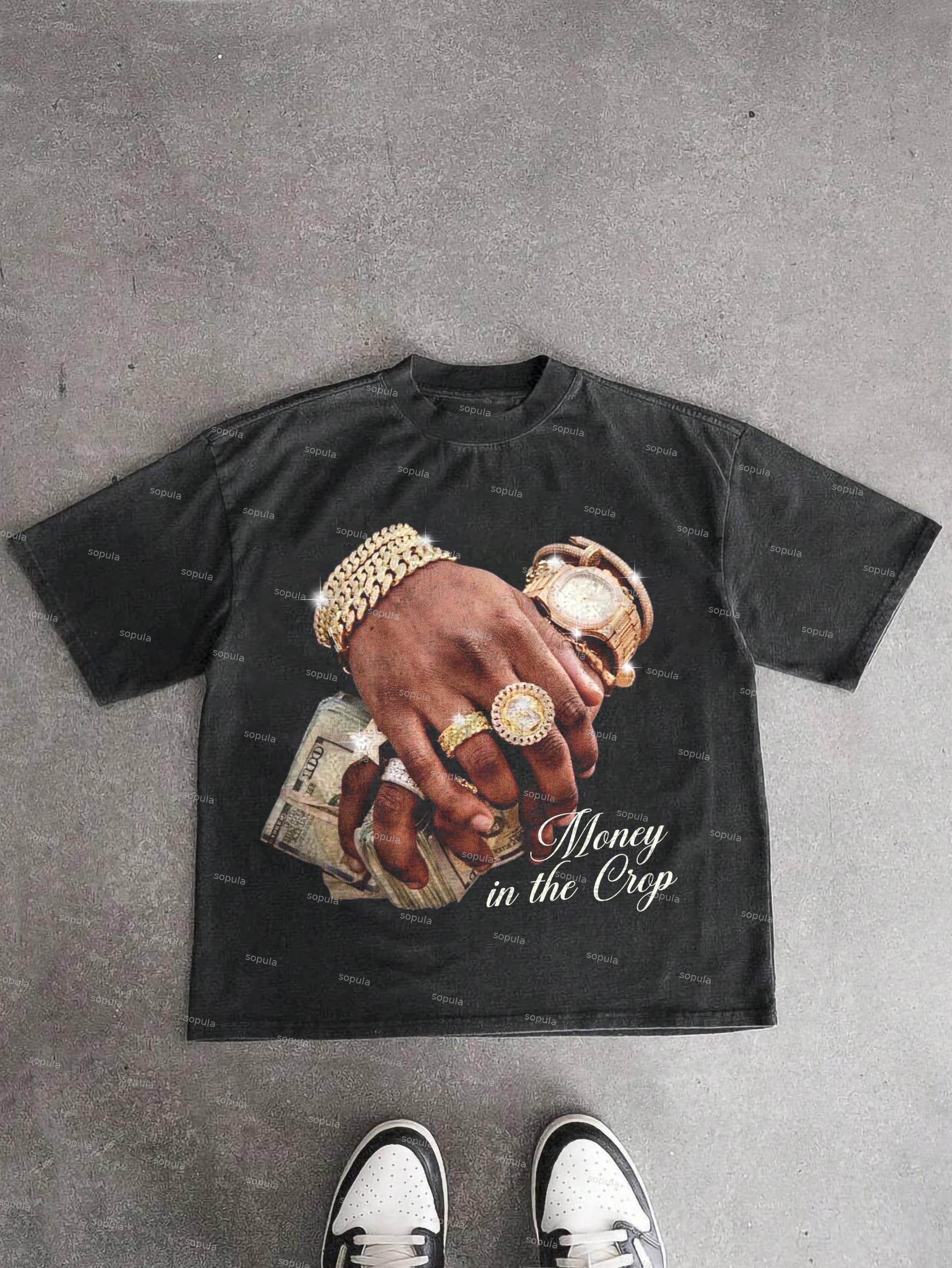 Money In The Bank Jewelry Graphic Acid Wash T-shirt Product Image