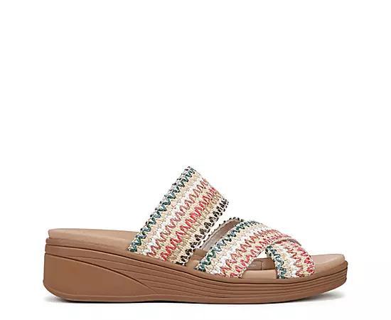 LifeStride Fiona Women's Strappy Wedge Sandals, Size: 6.5, Natural Raffia Product Image
