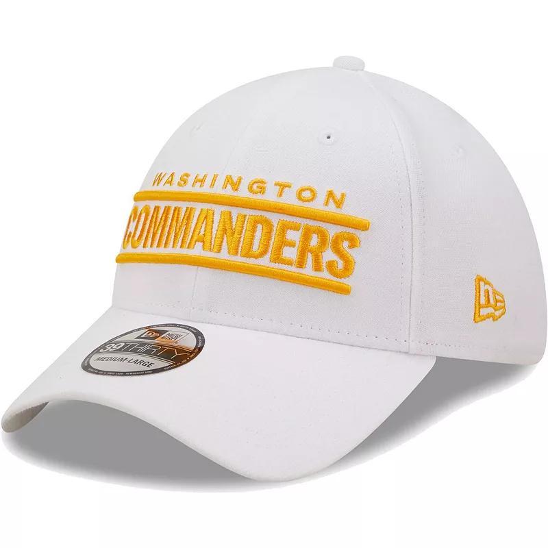 Men's New Era White Washington Commanders Wordmark Iced II 39THIRTY Flex Hat, Size: Medium/Large, Wft White Product Image