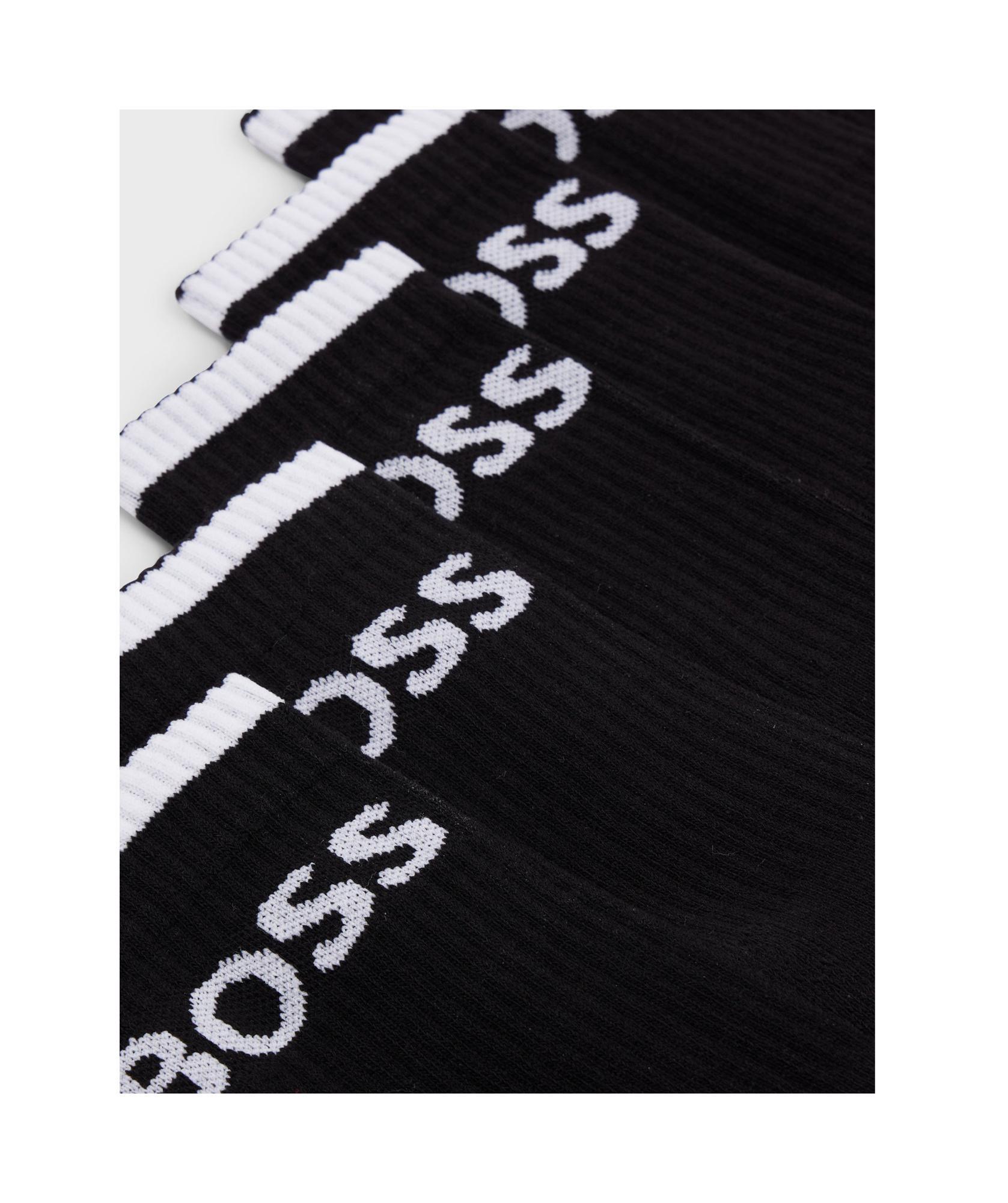 HUGO BOSS Six-pack Of Ribbed Short Socks In A Cotton Blend In White Product Image