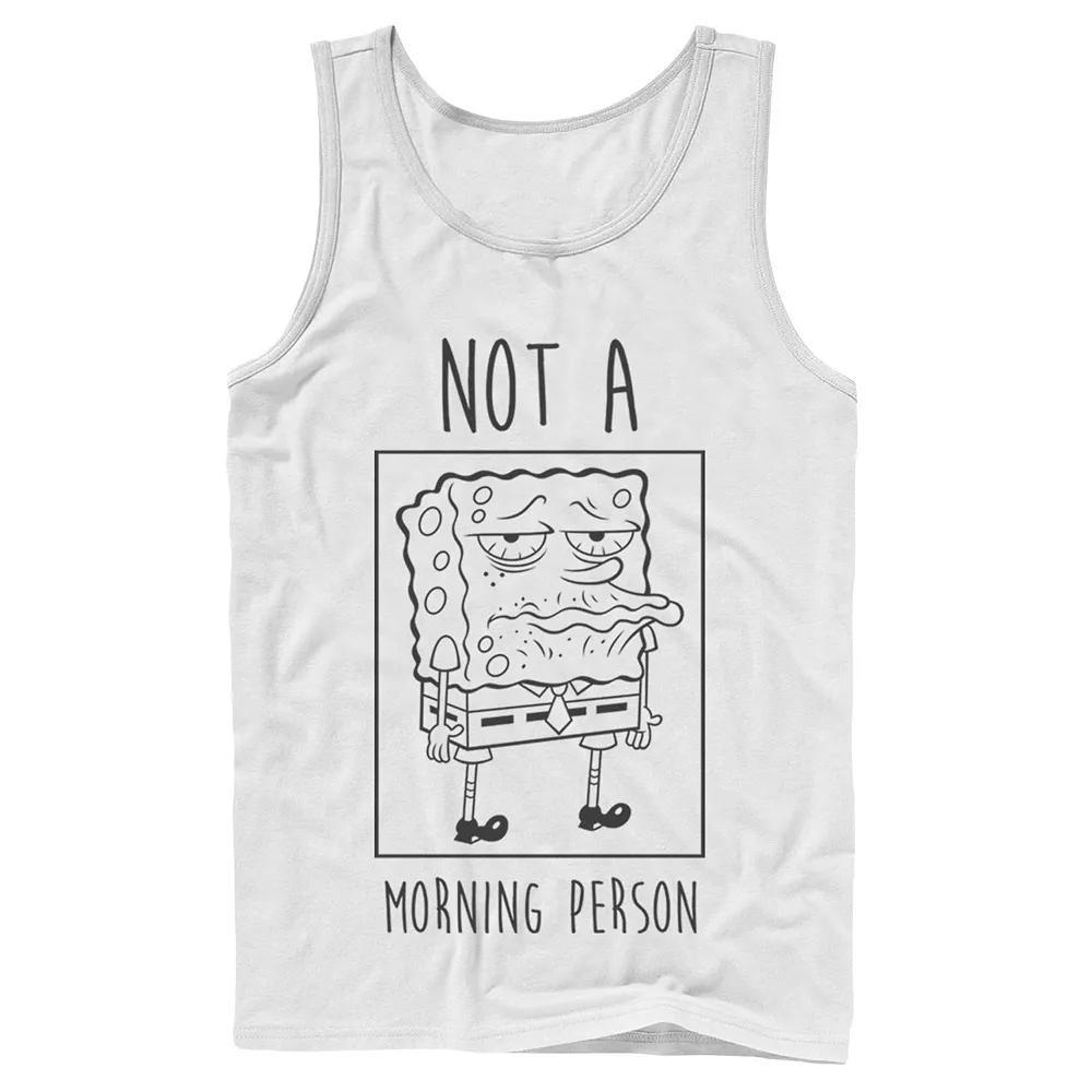 Men's Nickelodeon SpongeBob SquarePants Not A Morning Person Graphic Tank Top, Size: Large, White Product Image
