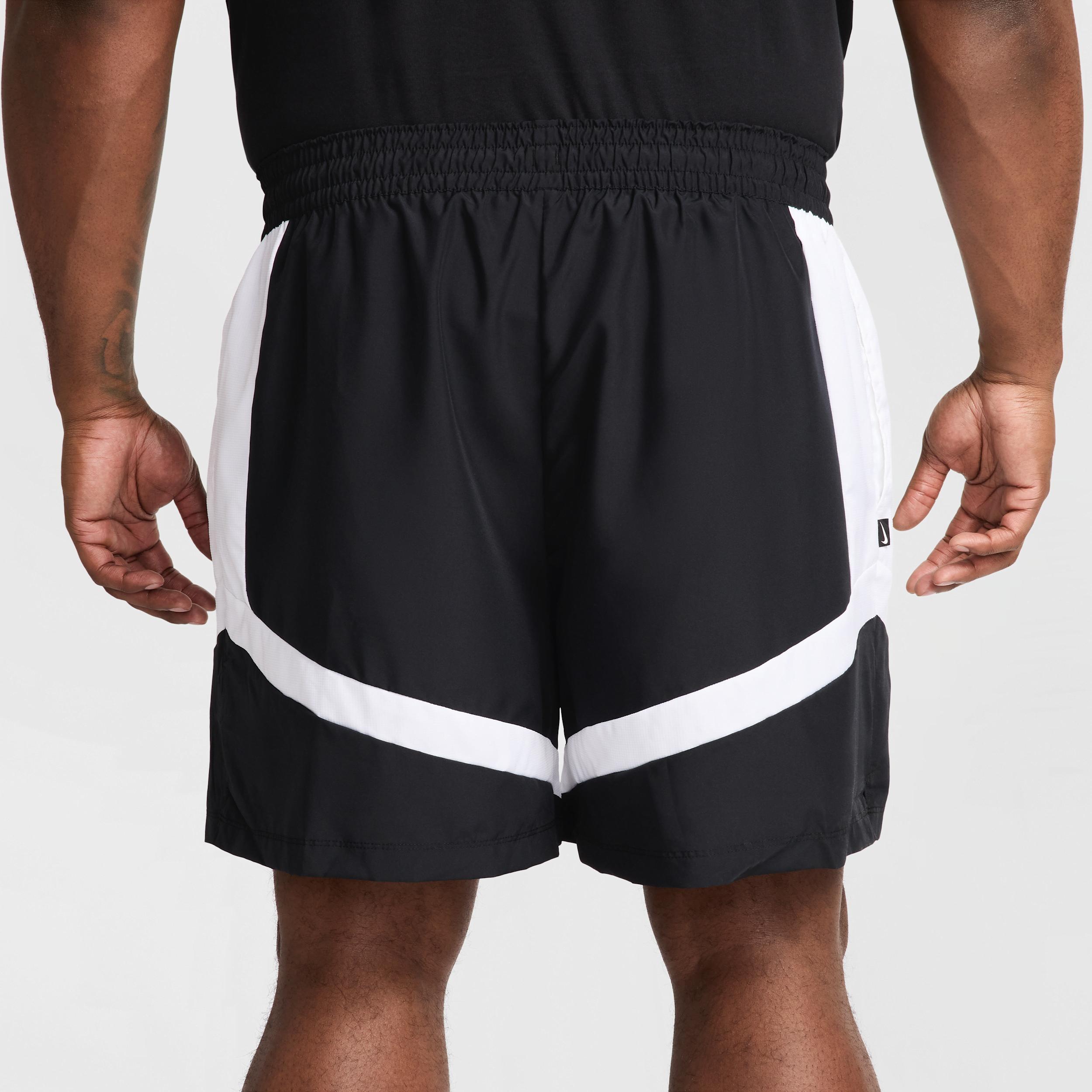 Nike Mens Icon 6 Woven Basketball Shorts in BLACK/WHITE/BLACK Product Image