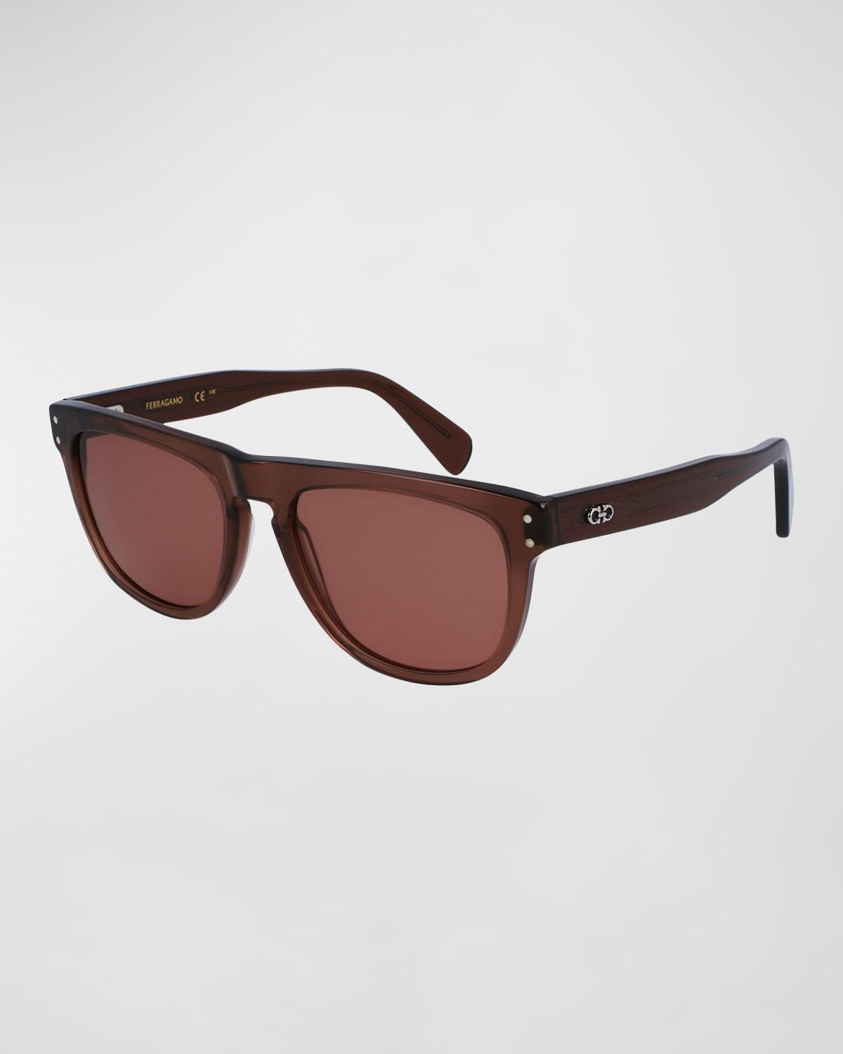 Mens Gancini Tea Cup Acetate Rectangle Sunglasses Product Image
