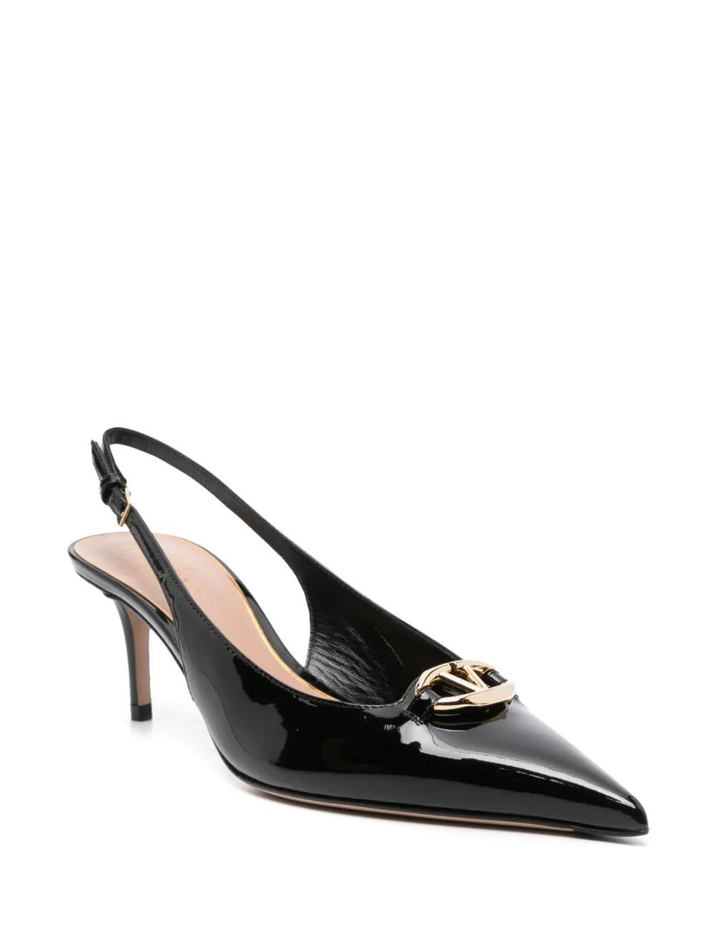 VLogo leather slingback pumps  Product Image