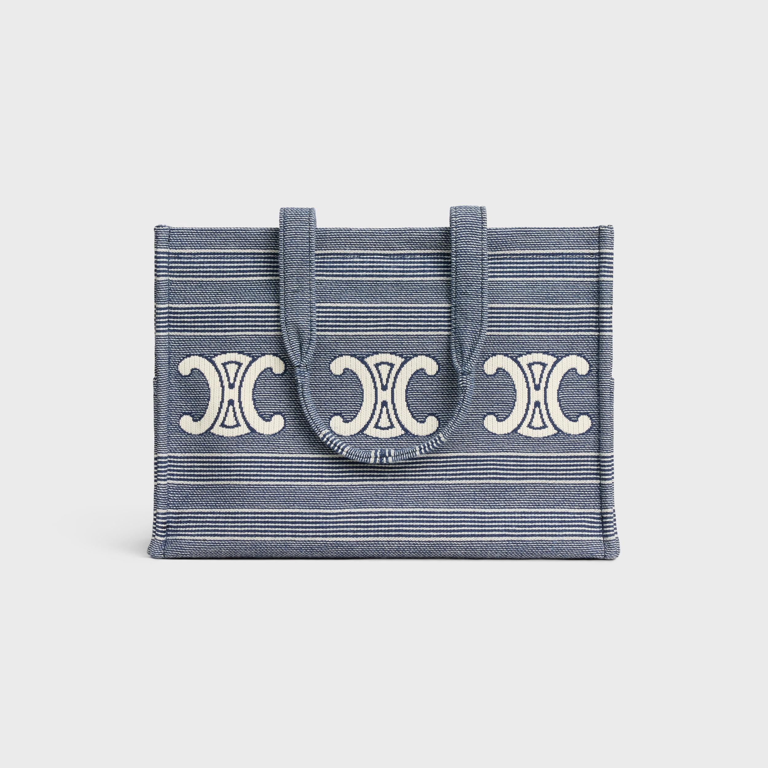 Large Cabas Thais IN Striped Textile With Triomphe Product Image